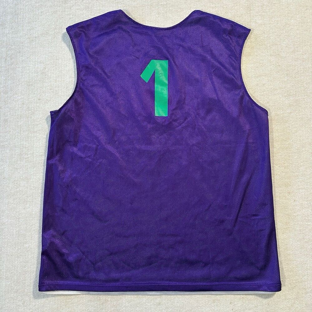 Nike Junior Hoop League Reversible Basketball Jersey Xl White Purple #1 Practice View 3